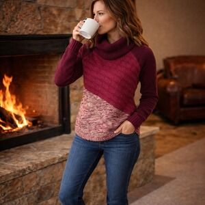 The Limited Women's Sweater Size L Color block Acrylic Winter Sweater